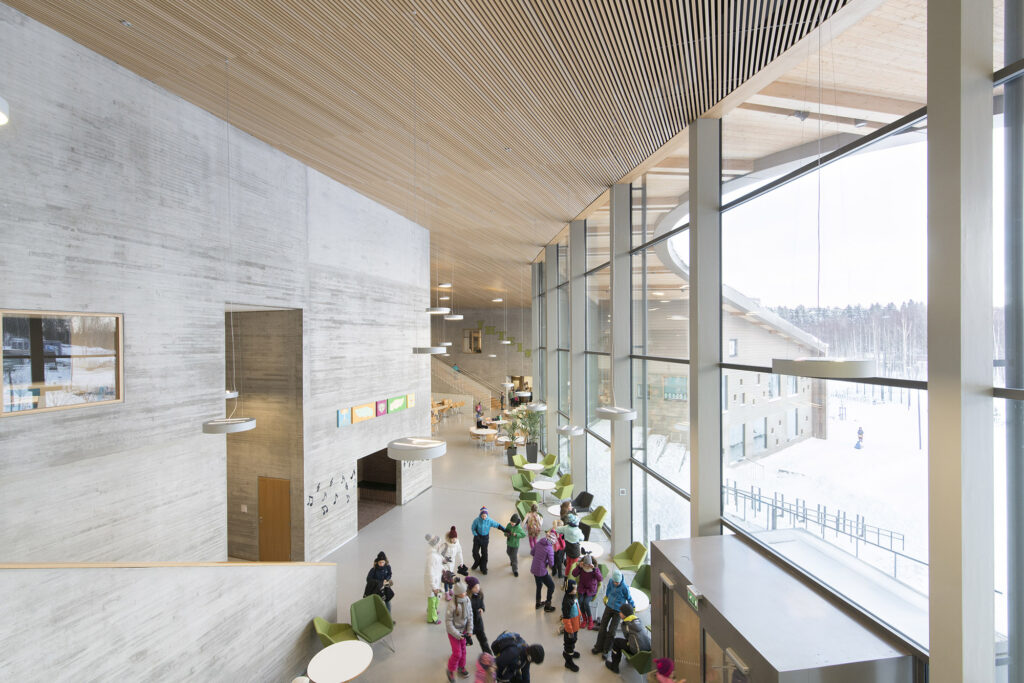 Finnish education learning environments designed to support wellbeing and community by Fennomena Education Grouparchitecture.